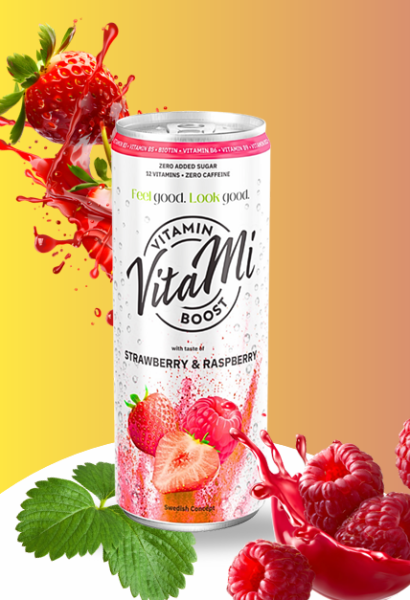 Vitami Strawberry & Raspberry 24 x330 ml