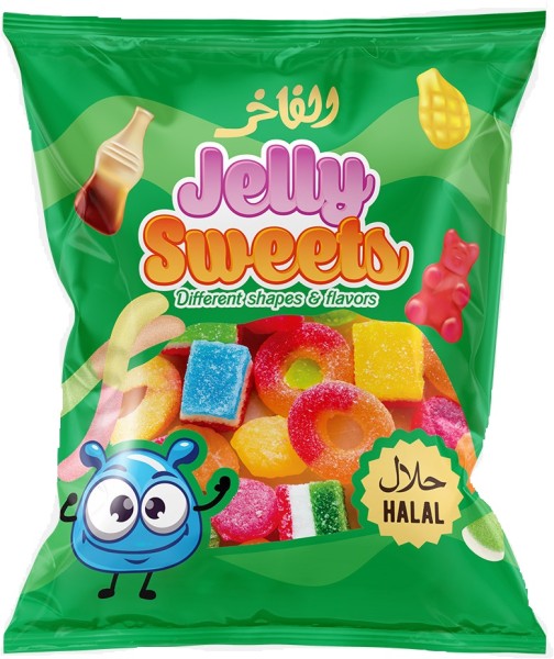 alFakhr Jelly Rainbow Rings / Green 85 g x 30 Stk