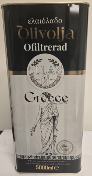ELLAS Ufiltrert Ekstra Virgin Olivenolje Greek 5 L X 4 Stk