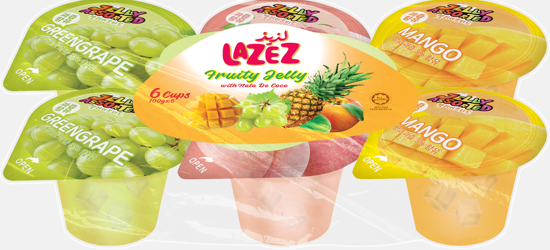 LAZEZ FRUITY JELLY WITH NATA DE COCO (100g x6)x12 Stk