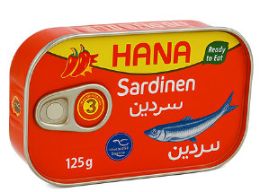 Hana Sardiner i Solsikkolje Chili 125 g x 50 Stk