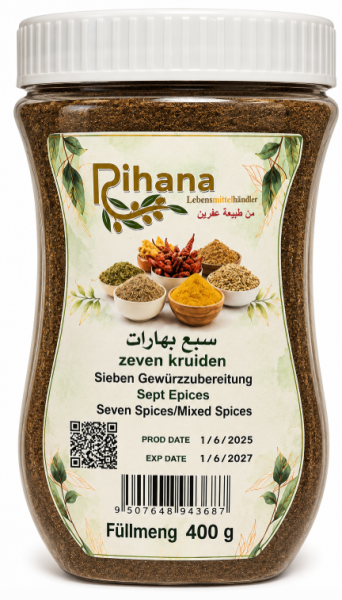 Rihana Seven krydder 400 g x 24 Stk