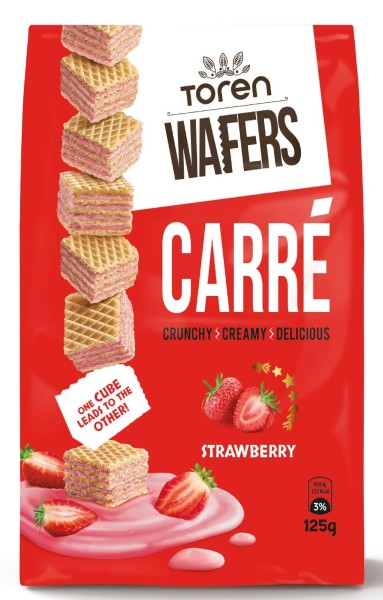 WAFERS CARRE STRAWBERRY 125 g x 24 Stk