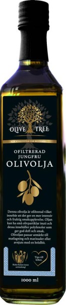 OLIVE TREE Ufiltrert Virgin Olivenolje Omega 500 ML x 12 Stk