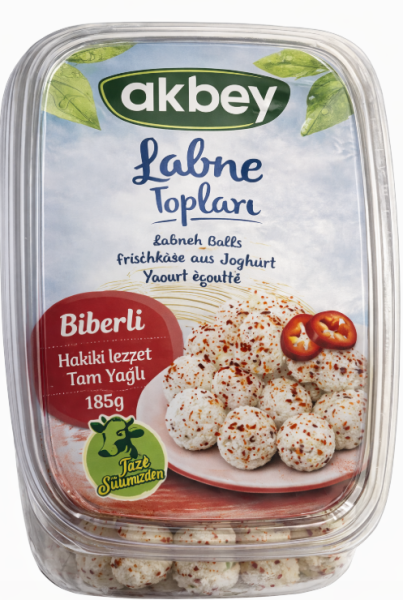 akbey Labne balls med røde pepper 185 g x 12 Stk