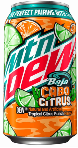 MOUNTAIN Dew Baja Tropical Citrus punch 355 ml X 12 Stk