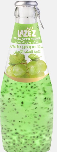LAZEZ Basil Seed Drink White Grape 290 ML X 24 Stk
