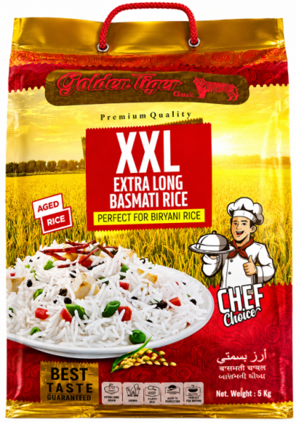 Golden Tiger XXL Extra Long Basmati Ris 5 kg X 4 Stk