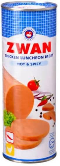 Zwan Chicken Luncheon Meat Hot 850 g x 12 Stk