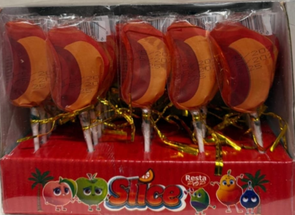 RESTA POP Fersken Slice Lollipop 30 x 12 pk