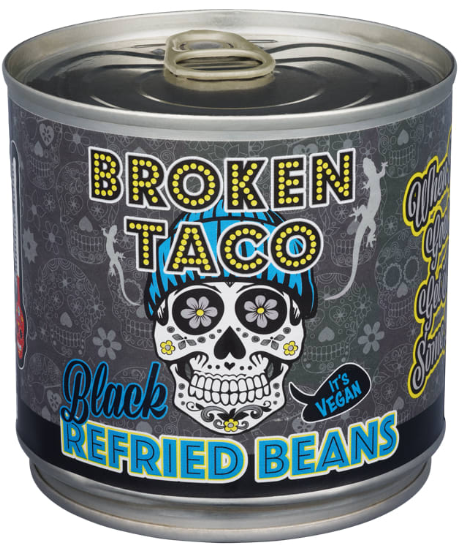 BROKEN TACO Refried Beans Black 400 g x 12 Stk