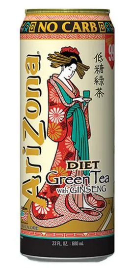Arizona DIET Green Tea With Ginseng 24x650ml