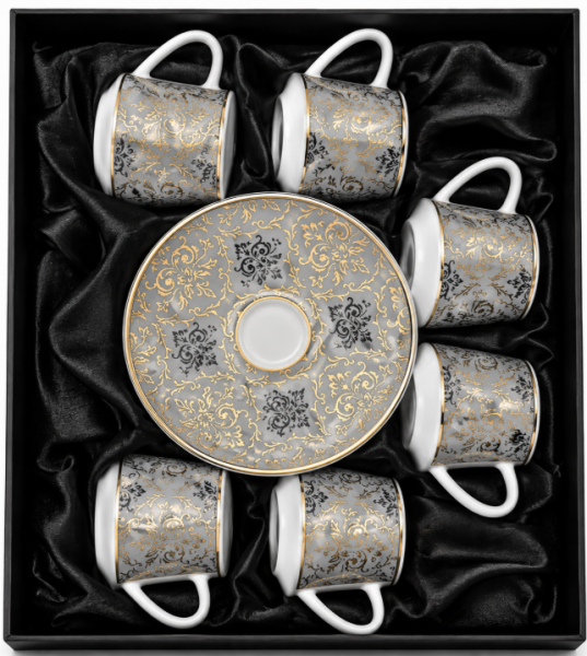 Cup with dish set 6 x 6 Stk H1-47