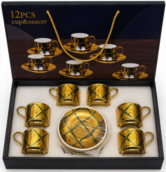 Cup with dish set 6 x 6 Stk H2-45