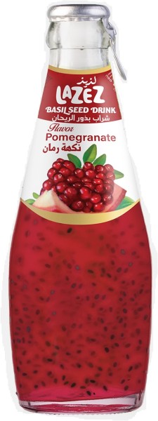 LAZEZ Basil Seed Drink Pomegranate 290 ML X 24 Stk