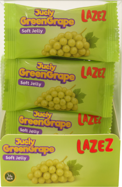 LAZEZ Soft Candy Juicy Green Grape 100g x 24 Stk