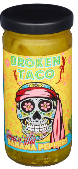 BROKEN TACO Sweet'n Hot Banana Peppers 226 g x 6 Stk