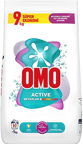 OMO Active Beyazlar-Renkliler 9 kg x 4 Stk