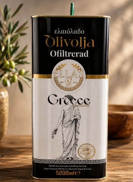 ELLAS Ufiltrert Ekstra Virgin Olivenolje Greek 5 L X 4 Stk