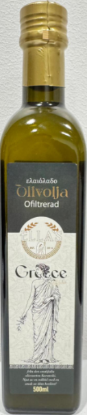 ELLAS Ufiltrert Ekstra Virgin Olivenolje Greek 750 ML x 12 Stk