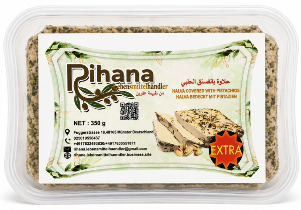 Rihana Halva med Pistasjenøtter Extra 350 g x 12 Stk