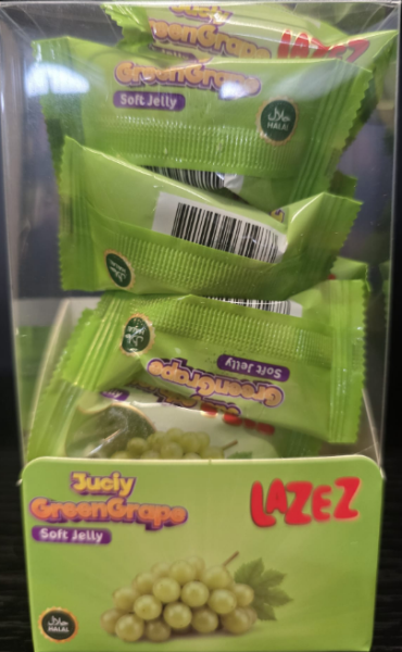 LAZEZ Soft Candy Juicy Green Grape 100g x 24 Stk