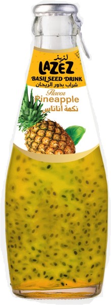 LAZEZ Basil Seed Drink Pineapple 290 ML X 24 Stk
