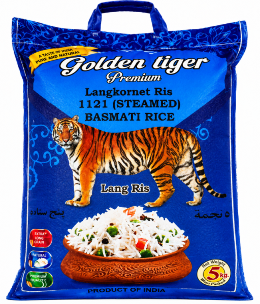 Golden Tiger Indisk Premium Basmati Ris 5 kg X 4 Stk