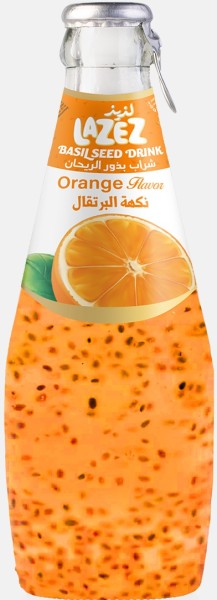 LAZEZ Basil Seed Drink Orange 290 ML X 24 Stk
